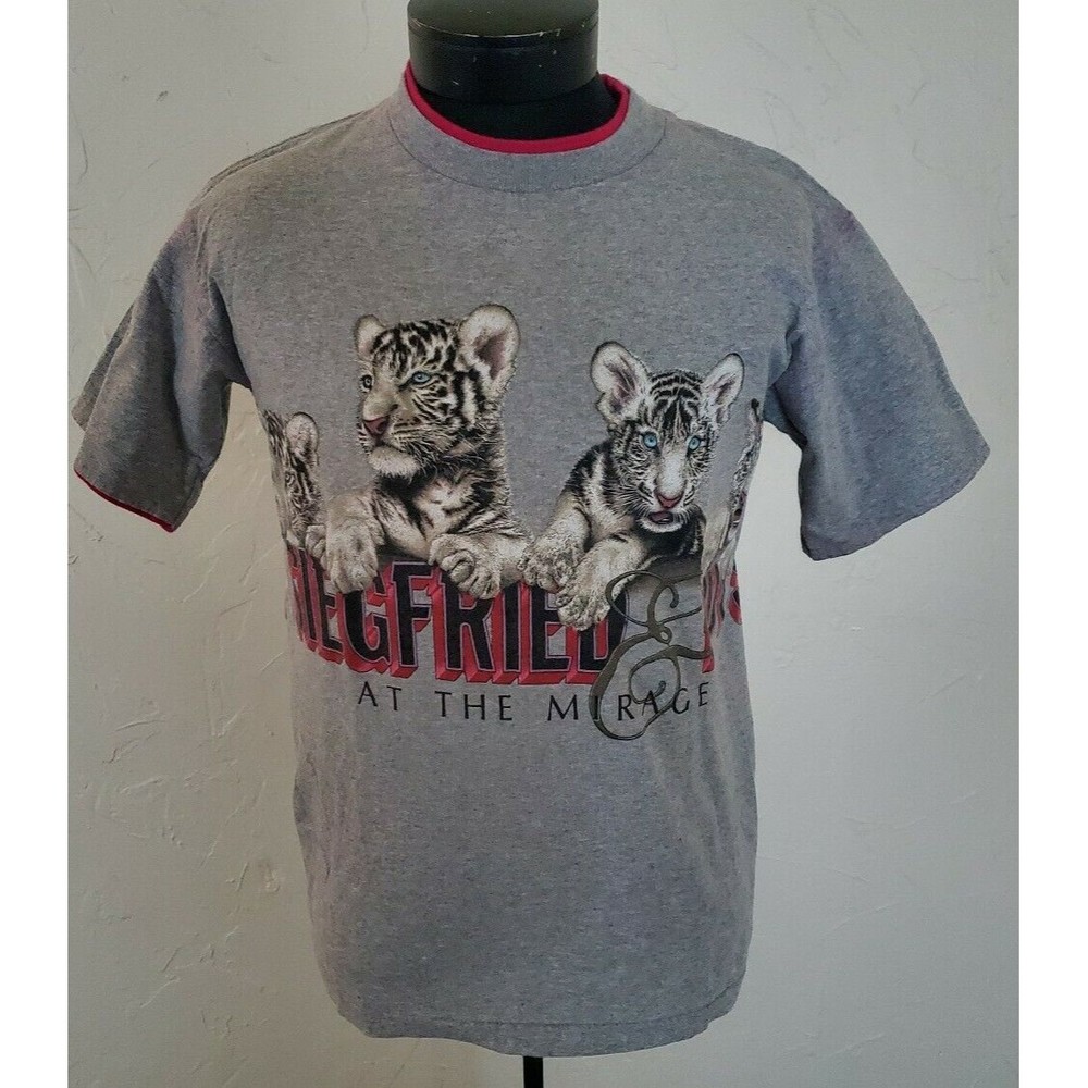 Vintage Siegfried & Roy Baby Tigers Las Vegas T-Shirt Sz Small